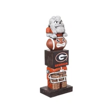 University of Georgia Bulldogs Tiki Totem Garden Statue, Hand Painted Resin,...