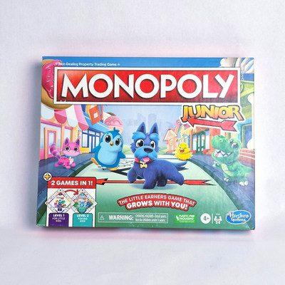 Monopoly Junior 2 Games in 1 Board Game Hasbro Gaming Kids Ages 4+ Pre-Owned