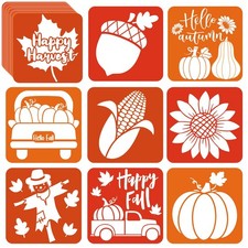 36pcs Fall Thanksgiving Drawing Stencils for Kids 8 Inch Pumpkins 7.87 inches