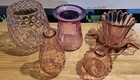 Vintage Pink Depression Glass Lot Of 7 Snall Candy Dish