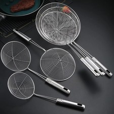 2 X Stainless Steel Skimmer Solid Strainer Ladle Stainless Steel Kitchen Utensi