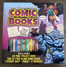 The Art of Drawing Comic Books Kit New Walter Foster Markers Blank Books NEW