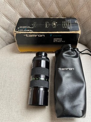 TAMRON F SYSTEM 85-210MM F4.5 AUTOMATIC ZOOM LENS IN ORIGINAL BOX CLEAN