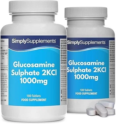 SIMPLY SUPPLEMENTS Glucosaminsulfat 1000mg - 360 Tabletten - Versorgung für 1 Jahr