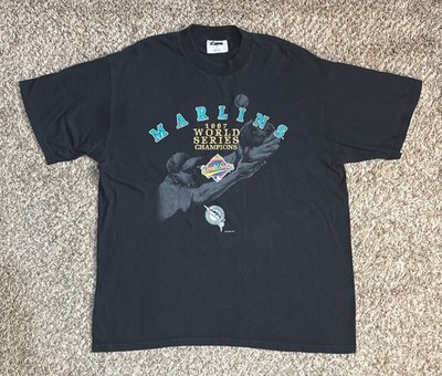 VTG 90s Florida Marlins 1997 World Series Champions Embroidered T-shirt XL CSA