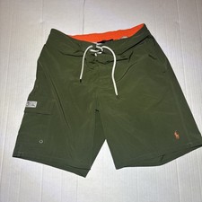 Polo Ralph Lauren Men's Large Green Lined Kailua Board Shorts Swim Trunks