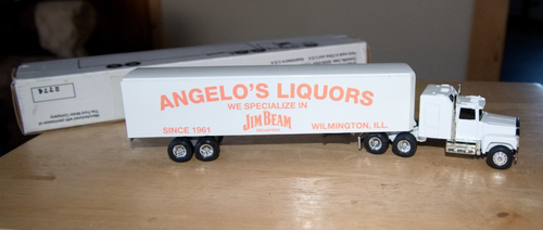 ERTL Raro 1993 Beam's Angelo's Liquors Metallo pressofuso Sleeper Cab Semi Camion - Foto 6 di 12