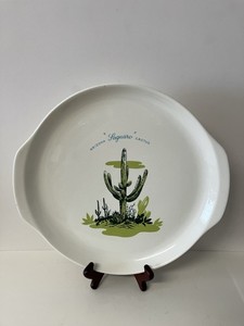VINTAGE Blakely Oil & Gas Arizona Saguaro Cactus Round Platter 13’’ EXCELLENT
