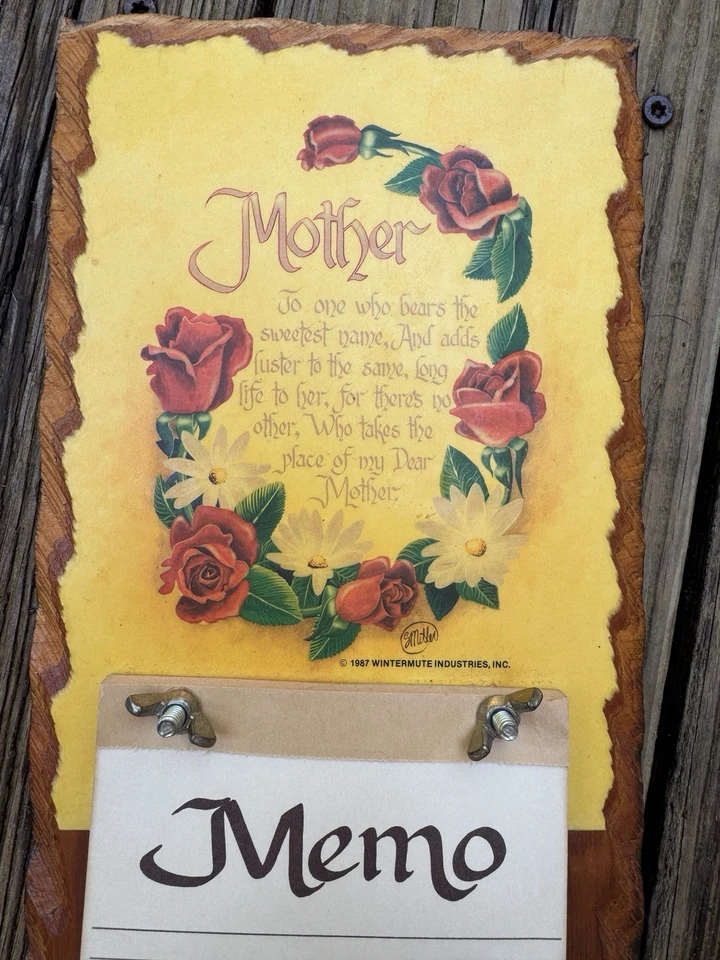 Vintage 1987 Mother Poem Memo Board By Wintermute Industries - Image 3 of 4
