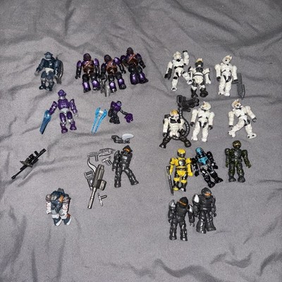 Halo Mega Construx Figure Lot Bulk UNSC White Spartans Covenant Elites Turret