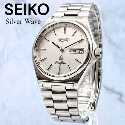 Working SEIKO SilverWave Vintage Men s Watch 1980 Stainless Silver Vintage Date