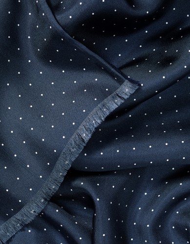 Charles Tyrwhitt Men’s Silk Navy Spot silk and Wool Scarf New - Picture 3 of 6