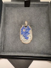 Authentic David Yurman Sterling Blue Sapphire Waves Pendant New w/box Ret.$2800