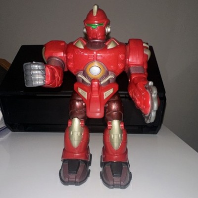 Red & gray Hap-P-Kid Cybotronix M.A.R.S. toy robot 7  , light-up eyes.