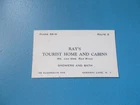 vtg Ray's Tourist Home and Cabins SARANAC LAKE NY souvenir business card Ryan