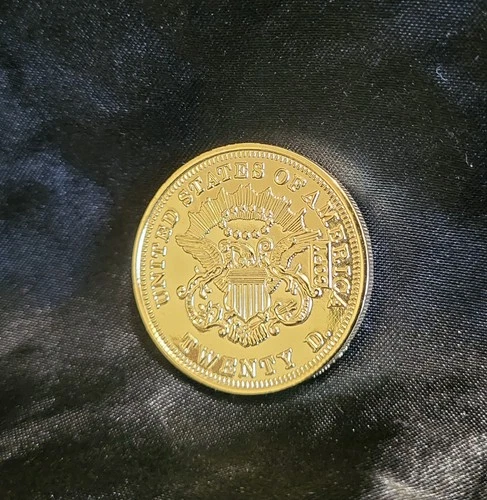 1860 USA Twenty D dollar souvenir gold coin with Liberty Head