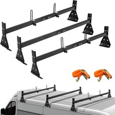 57-65 3 Bar Van Roof Ladder Rack 800lb For Chevy Express 1996-up Gutter Mount