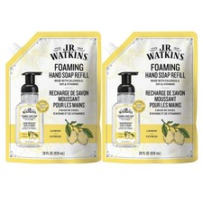 J.R. Watkins Moisturizing Foam Hand Soap Refill 2 Pack, Lemon, 28 fl oz