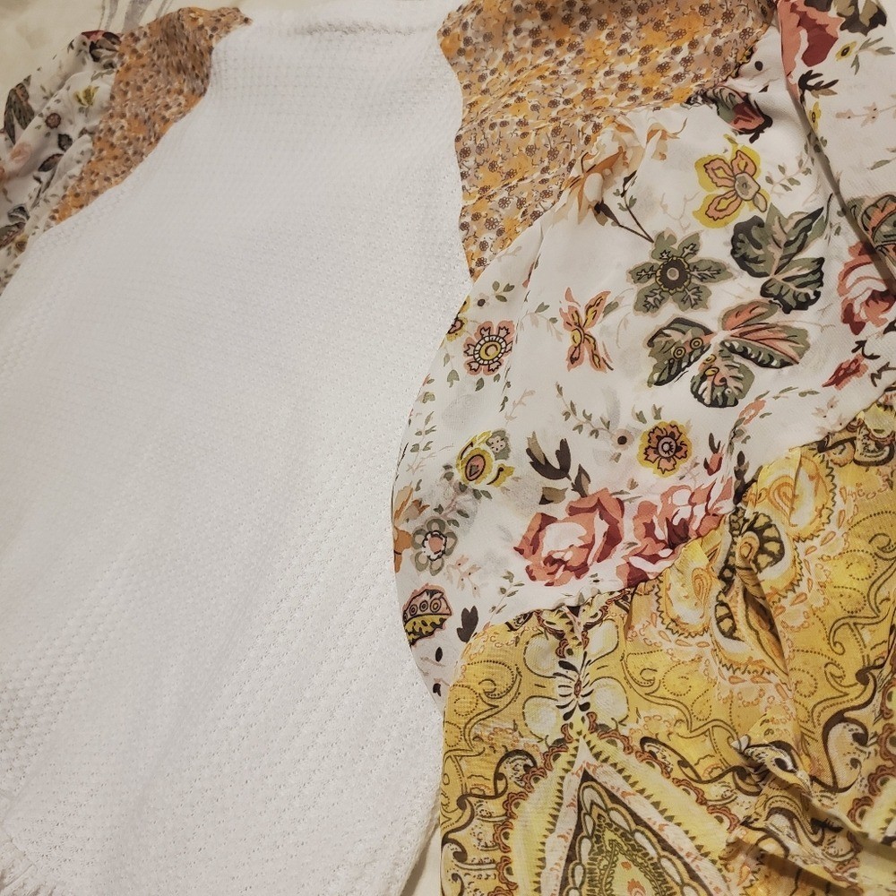 Umgee Waffle Knit Patchwork Statement Flare Bell … - image 8