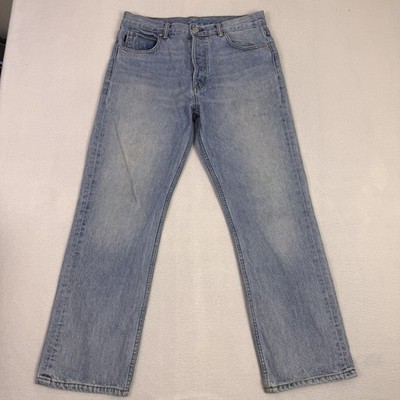 Helmut Lang Crop Straight Light Classic Jeans Women s Medium Button Fly Denim