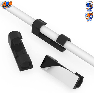 Kabelclips Selbstklebend 40 Stück Kabelhalter Schwarz 9mm Kabelmanagement Büro