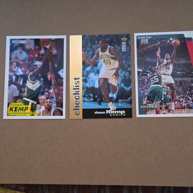Fleer/Collector's Choice 1993-94 Shawn Kemp SuperSonics 3-Card Lot Checklist