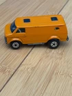 1979 MATCHBOX LESNEY SUPERFAST #68 ORANGE B/WINDOW CHEVY VAN METAL BASE NO TAMPA