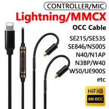 HiFi Occ Earphone cable for SHURE SONY AKG Westone Beyerdynamic Fiio Mic Control
