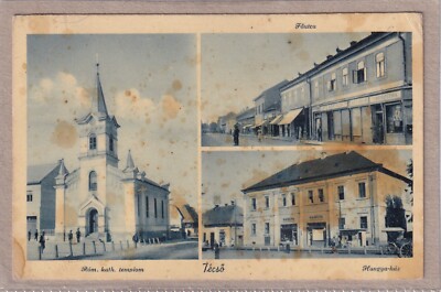Postcard Ukraine - Tyachiv/Técső/Tacovo - Church/Main Street/Main House