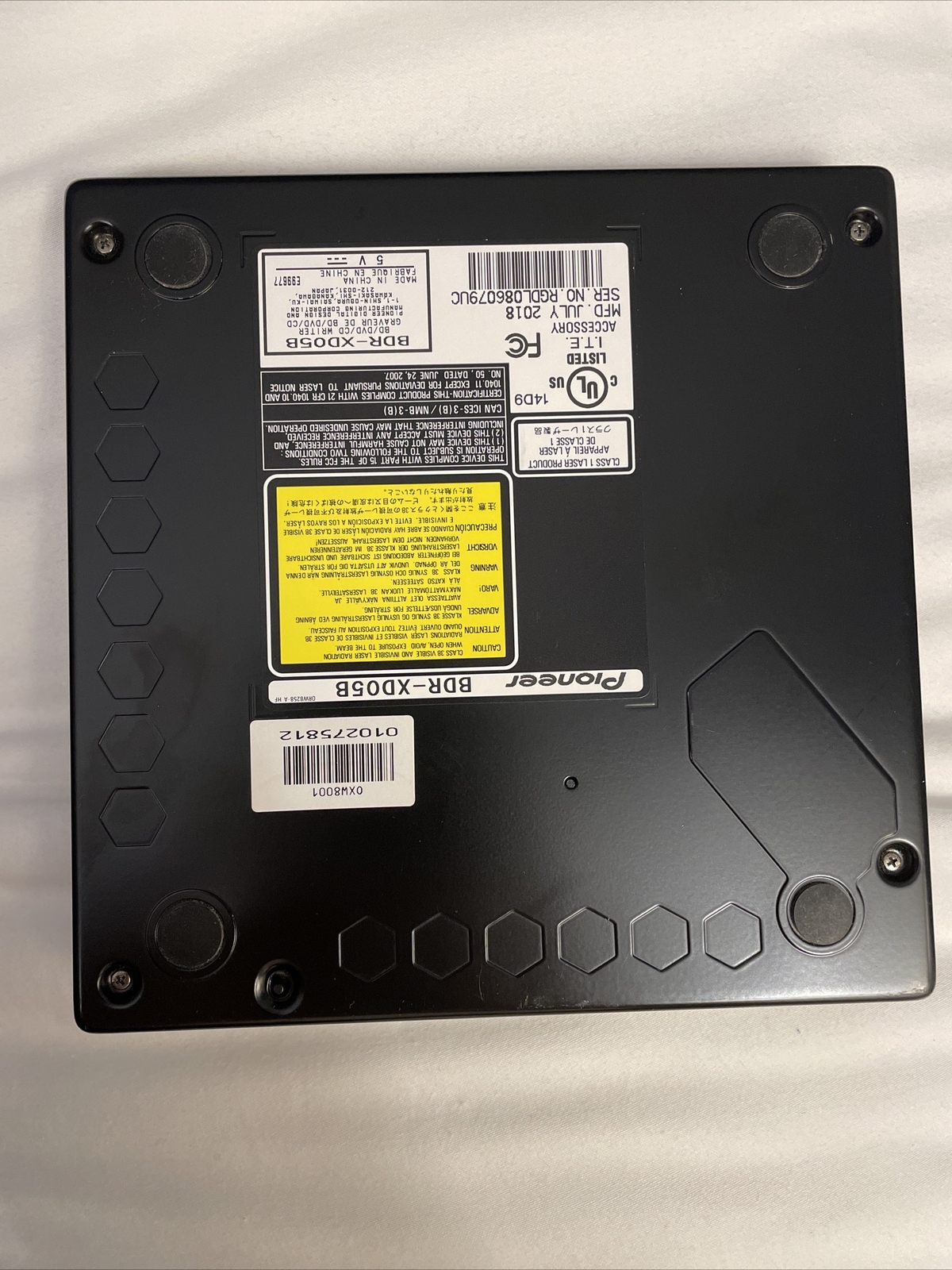 Pioneer BluRay, DVD, CD Burner BDRXD05B Slim Portable USB 3.0 no