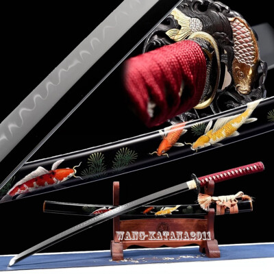 Quality Clay Tempered T10Steel Koi Fish Katana Sharp Japanese Samurai Sword