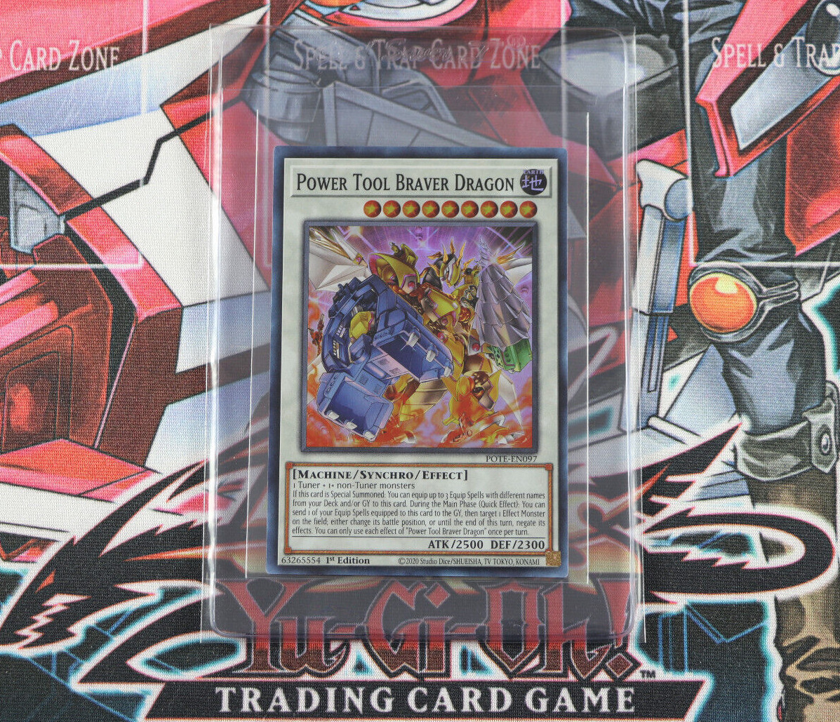 Yugioh Power Tool Braver Dragon POTEEN097 1st Edition Super Rare eBay