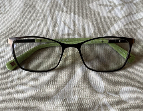 Liz Claiborne Eyeglasses Frame L446 09Q Women's Brown Cat Eye Full Rim 49-17-135