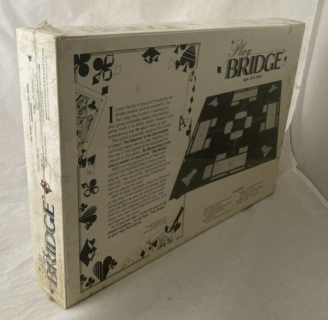 PLAY BRIDGE at Your Very First Sitting Guaranteed 1989 Allan Cahn Board  Game Set