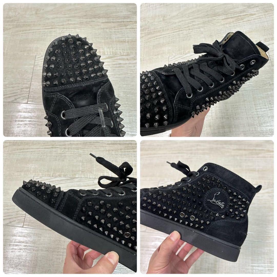 VIP【関税送料無料】希少 CHRISTIAN LOUBOUTIN SNEAKERS Christian Louboutin high-top sneakers 40 black leather spike