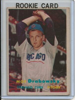 1957 Topps Baseball Card Moe Drabowski ROOKIE Pitcher Chicago Cubs 