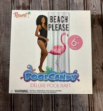 Pool Candy - "Beach Please" Flamingo Deluxe Pool Raft Float - Over 6ft Long