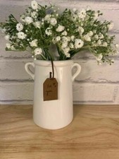 Slim White  Glazed Planter/Vase with Handles with Added 'For you' Tag 'Attached