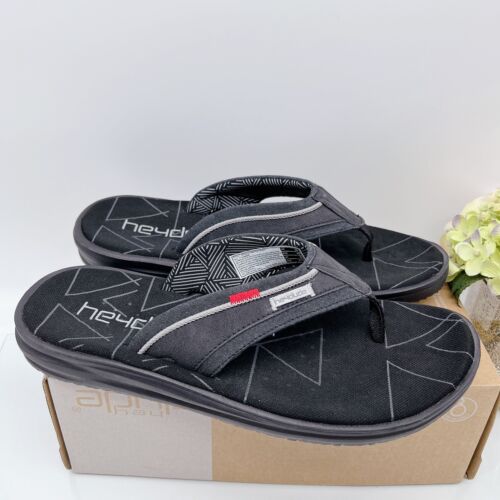 Hey Dude Sami Free Vented Draining Wet Grip Flip Flop Sandals Black Mens US 10 | eBay