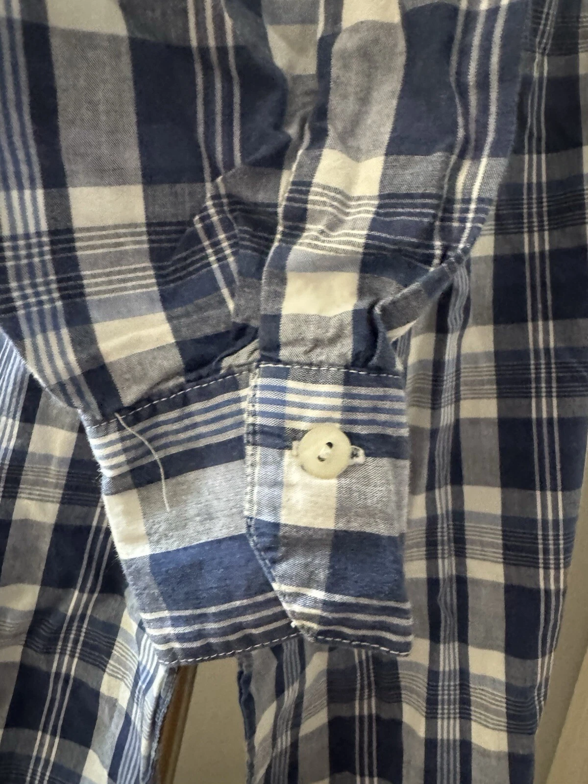 UNDERCOVER Camicia da notte donna Victoria’s Secret vintage etichetta oro blu a quadri camicia abito L