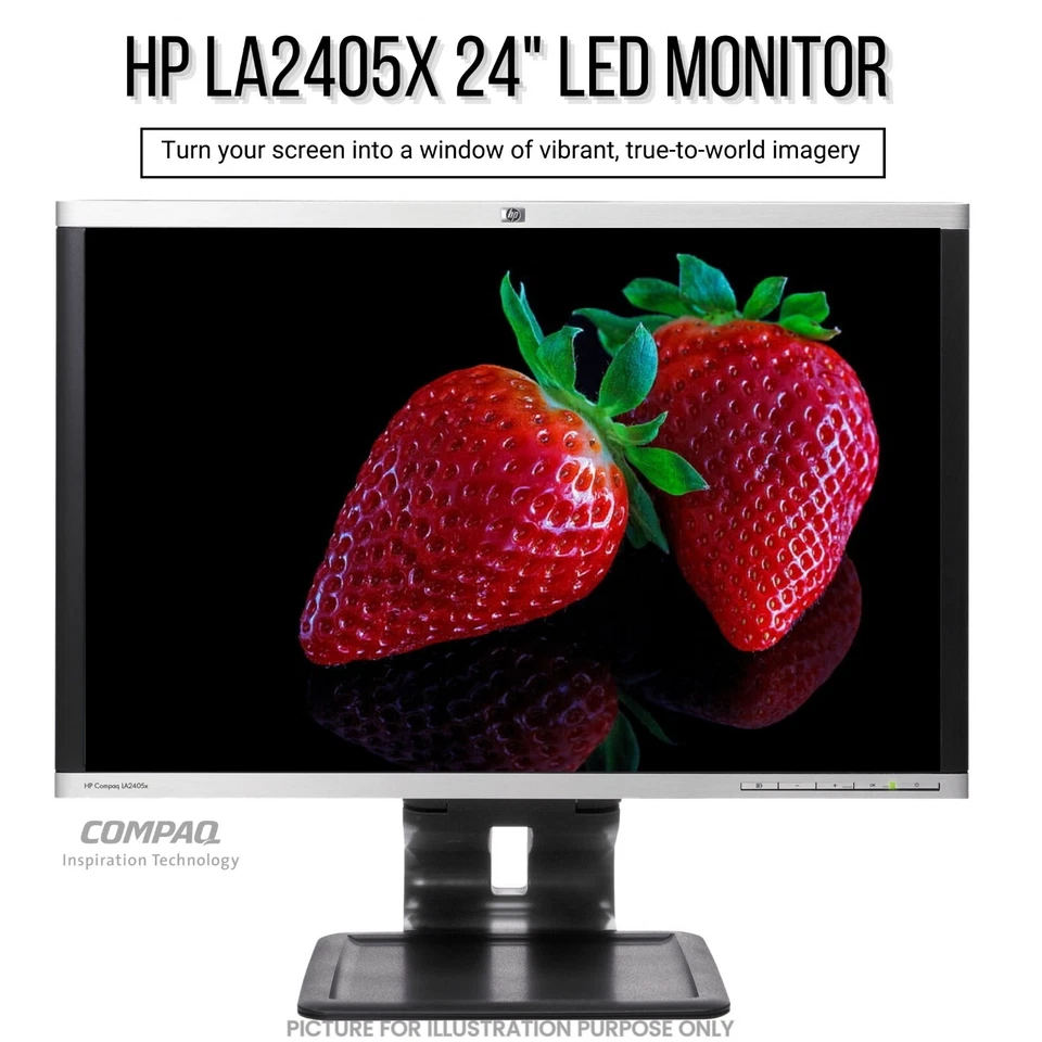 HP Compaq LA2405x 24" inch 1920x1200 1080P IPS LED Monitor Display Port DVI VGA - Image 2 of 4