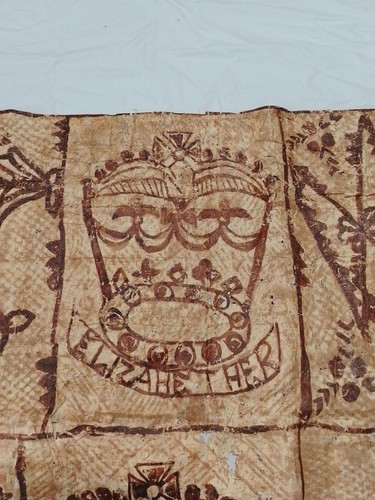 SALE❗ngatu Tapa - QUEEN ELIZABETH 2 Tongan Bark Cloth DEDICATED to HRH. 1953.