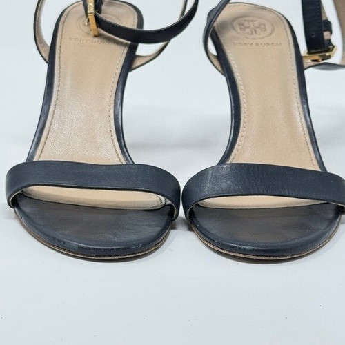 Tory Burch Elana ankle strap navy heels size 5.5 - Picture 5 of 13