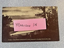 Madison Indiana Postcard River View From President's Home Hanover College 1900s