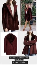 Theory Clairene Shearling Lamb Real Fur Reversible Women's Coat (m)