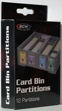 (12) BCW Card Bin Partitions For BCW Collectible Card Bins & Card Catalogs