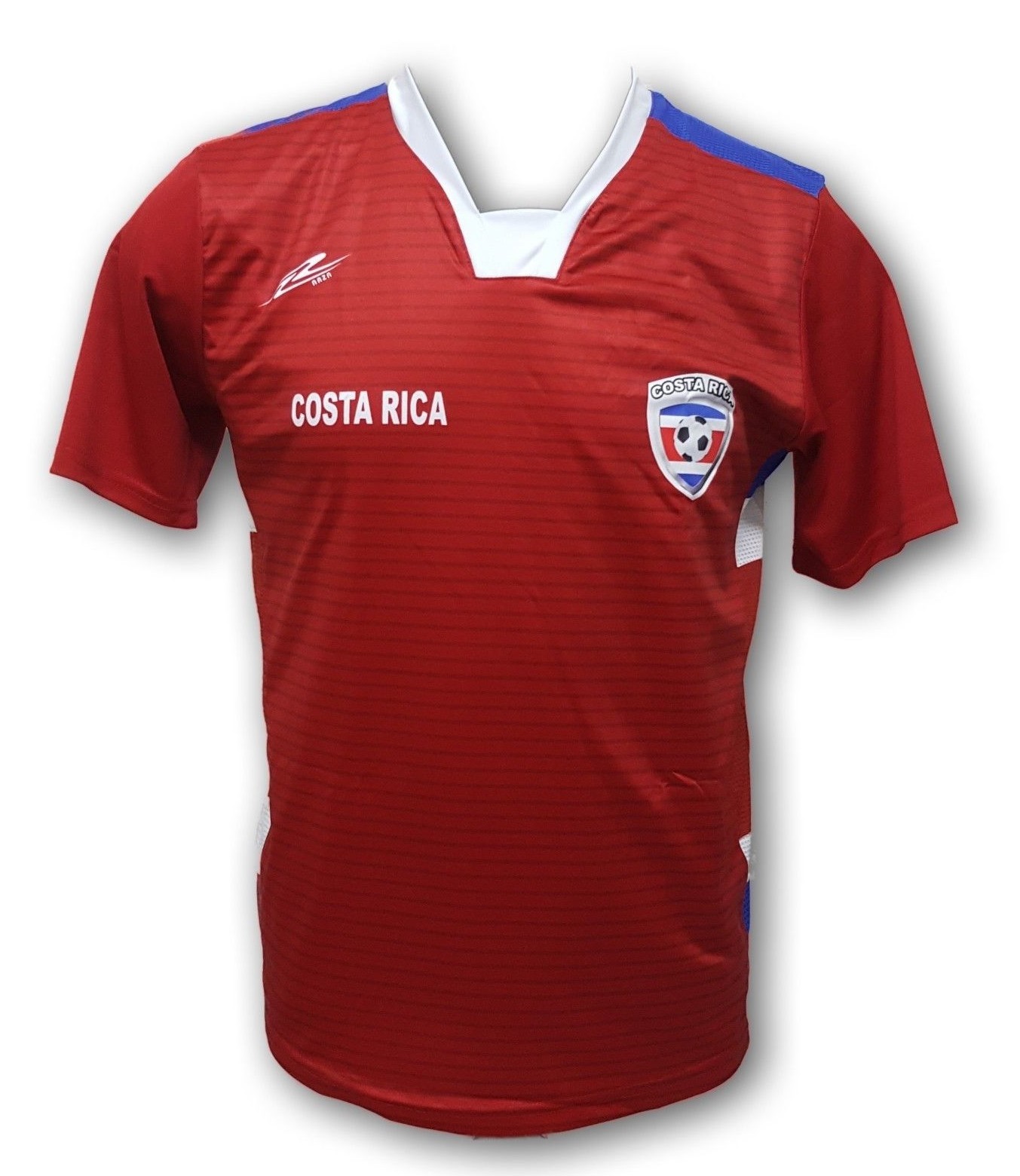 Costa Rica Men's Soccer Jersey Slim Fit 100% Polyester Exclusive Design by Arza