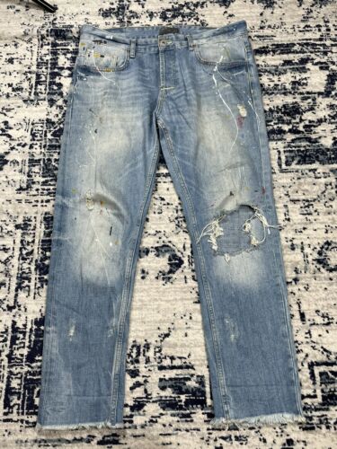 ZARA MAN MENS JEANS PAINT SPLATTER