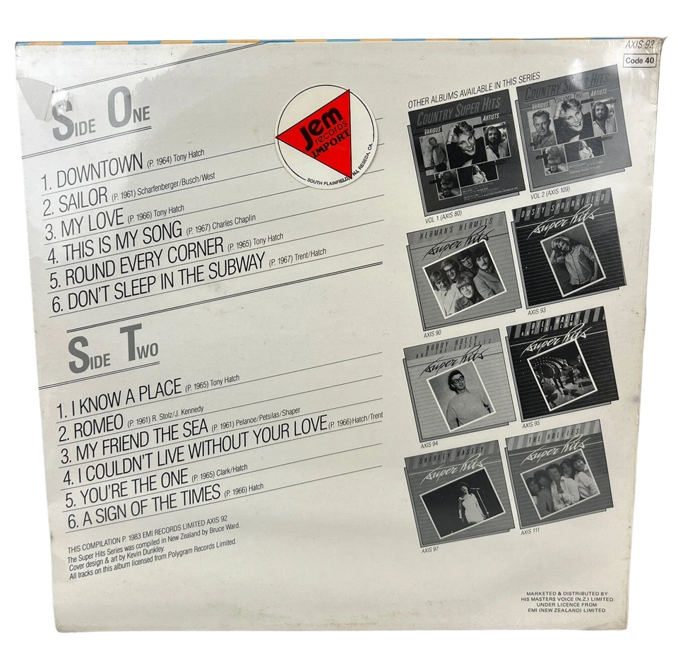 SEALED! Petula Clark SUPER HITS Compilation NEW ZEALAND IMPORT LP 1986 AXIS 92 - Image 2 of 4