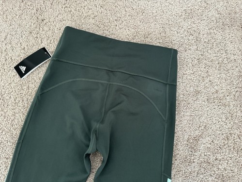 NWT adidas Women's Essentials Classic 3-Stripes Leggings Dark Green Size Medium - Picture 6 of 6